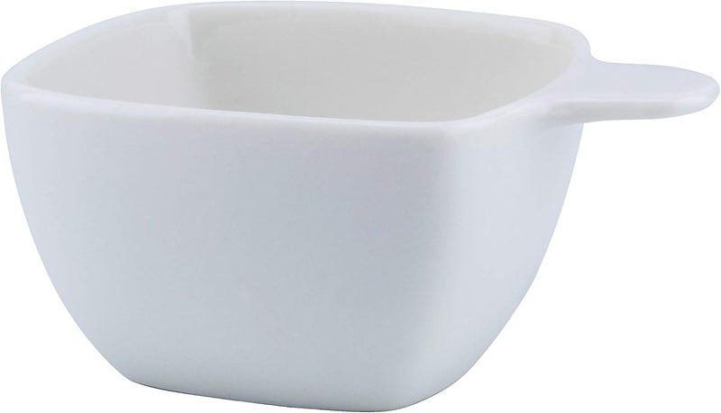 Shallow Porcelain Ceramic Serving Bowl - 11x9.5x4cm, White - Image 2